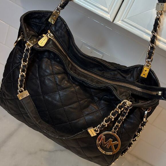 Michael Kors Susannah Quilted Lamb Leather Shoulder Bag Satchel - HTF - Picture 12 of 16